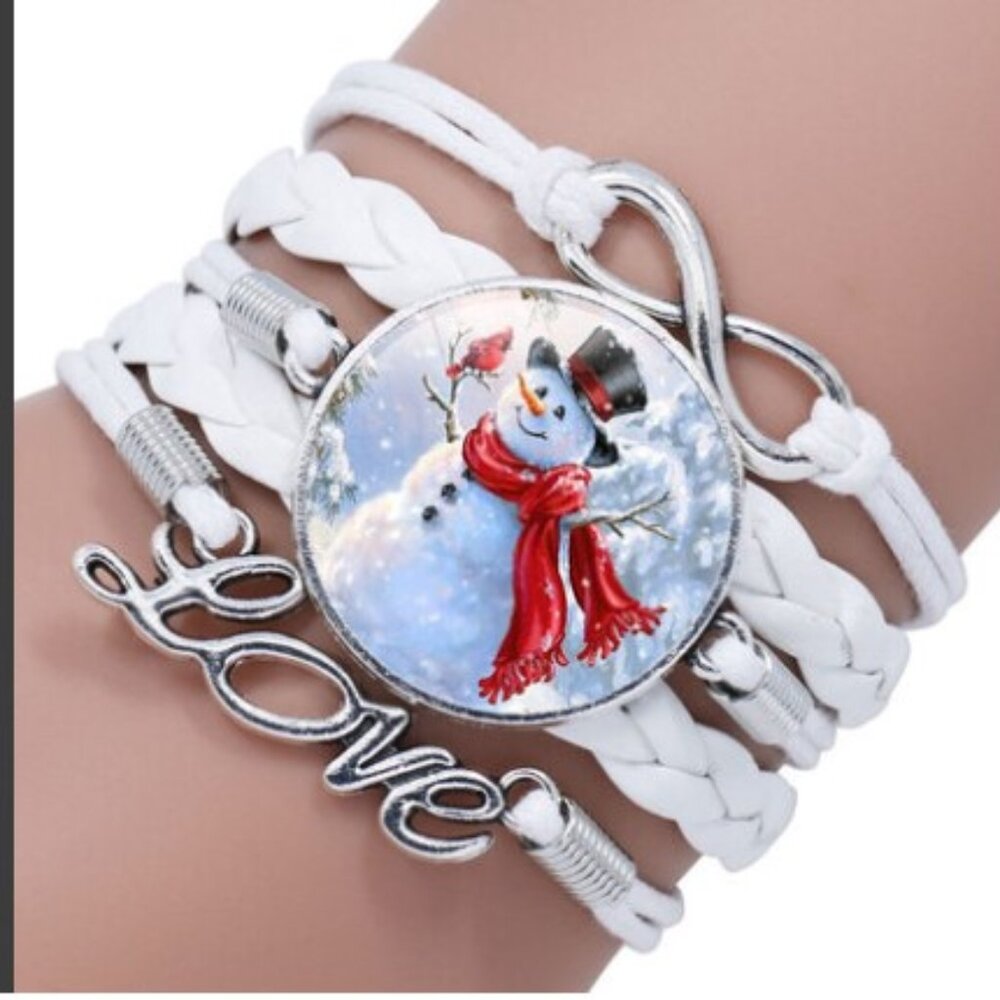 Snowman in Tophat Wrap Bracelet